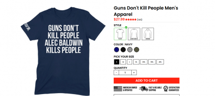Сын Дональда Трампа создал футболки надписи на которых обвиняют Болдуина в убийстве Хатчинс